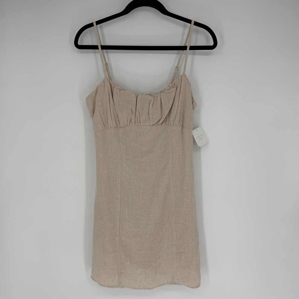 ALTAR'D STATE NORAH MINI DRESS LINEN BLEND NWT MEDIUM MILKMAID COTTAGECORE MINI